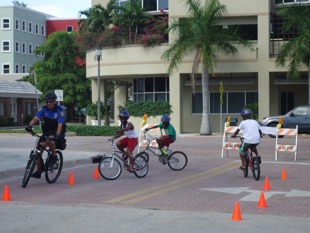 Community Patrol Officer Rodriguez at the Bike Rodeo